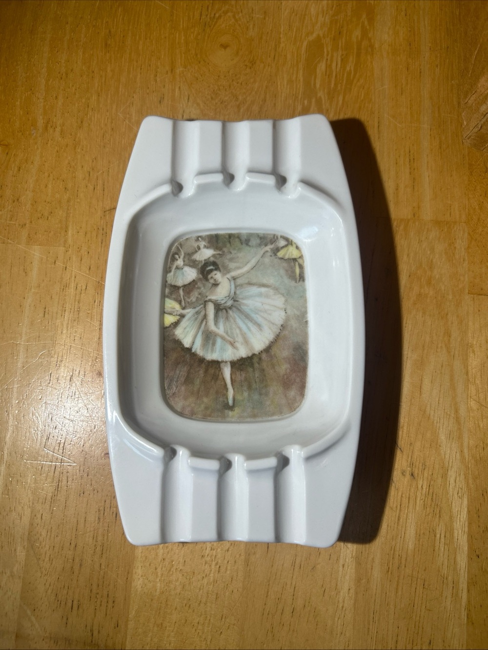 Vintage Marlinware Edgar Degas Artist Plastic Ashtray Ballerina Design 6x4